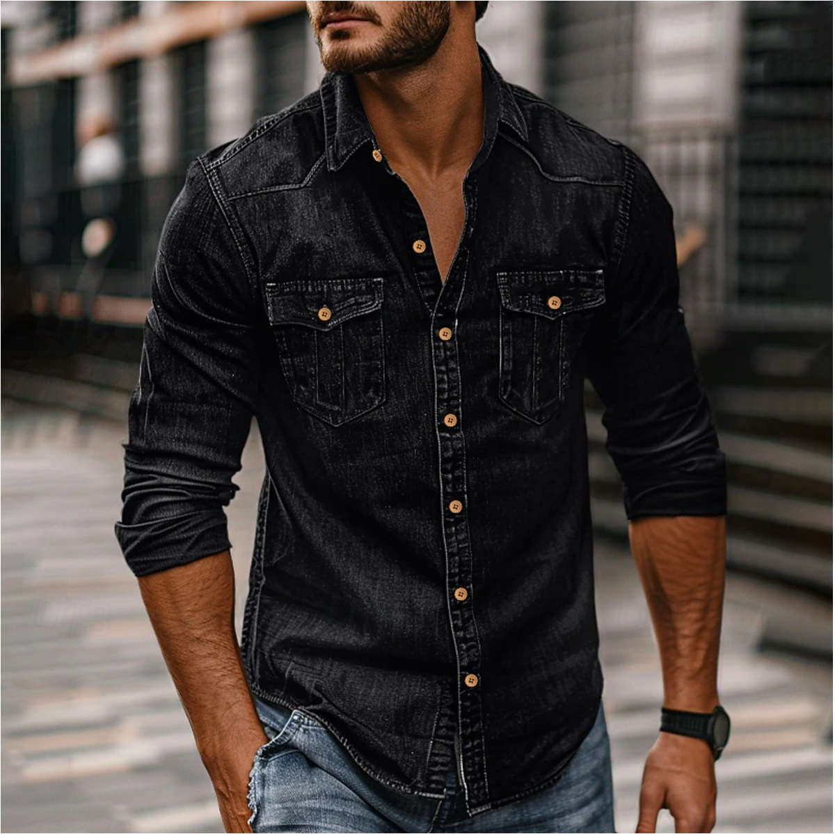 Hans | Chemise classique avec poches poitrine pour hommes