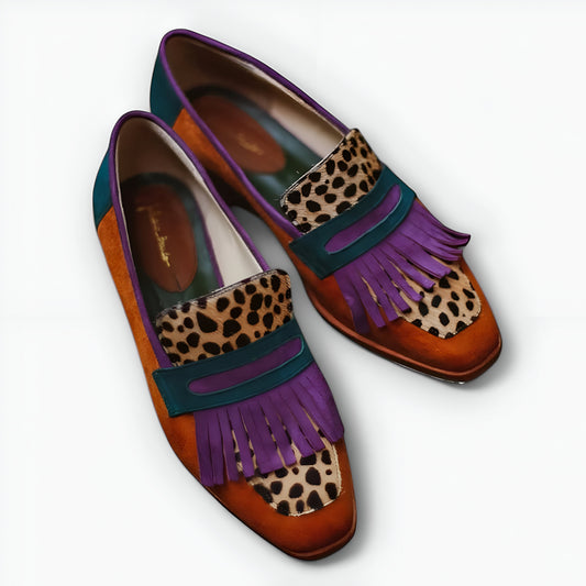 Amaya™ | Mocassins marron à motif léopard