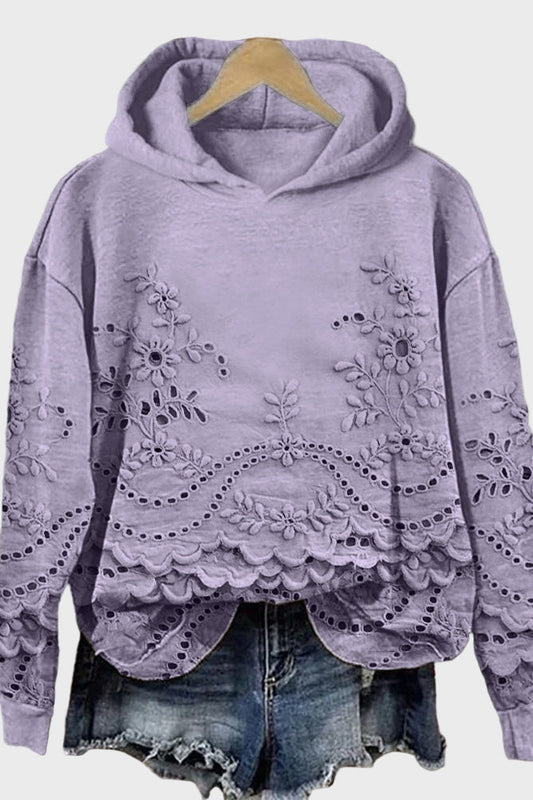 Sweat capuche dentelle