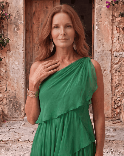 Lucía | Robe maxi en mousseline à une épaule