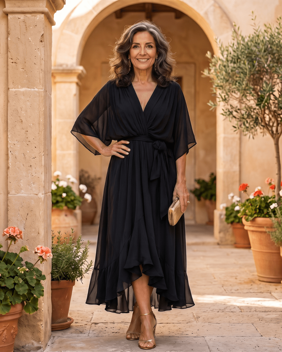 Mónica | Robe Midi Élégante avec Décolleté en V