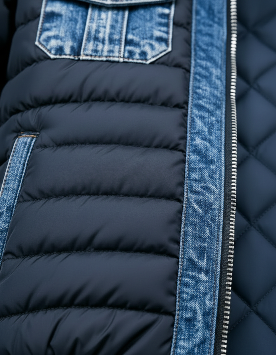 Lucien | Veste Hybride en Denim Matelassé
