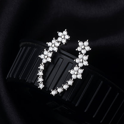 Boucles d'oreilles florales intemporelles argent
