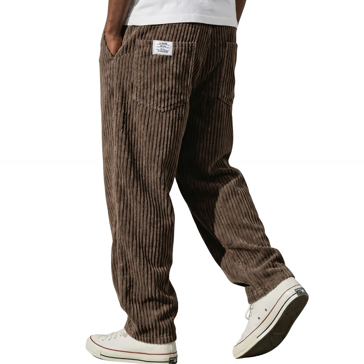 Pantalon en velours côtelé - Marron