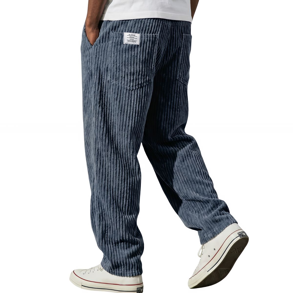 Pantalon en velours côtelé - Bleu marine