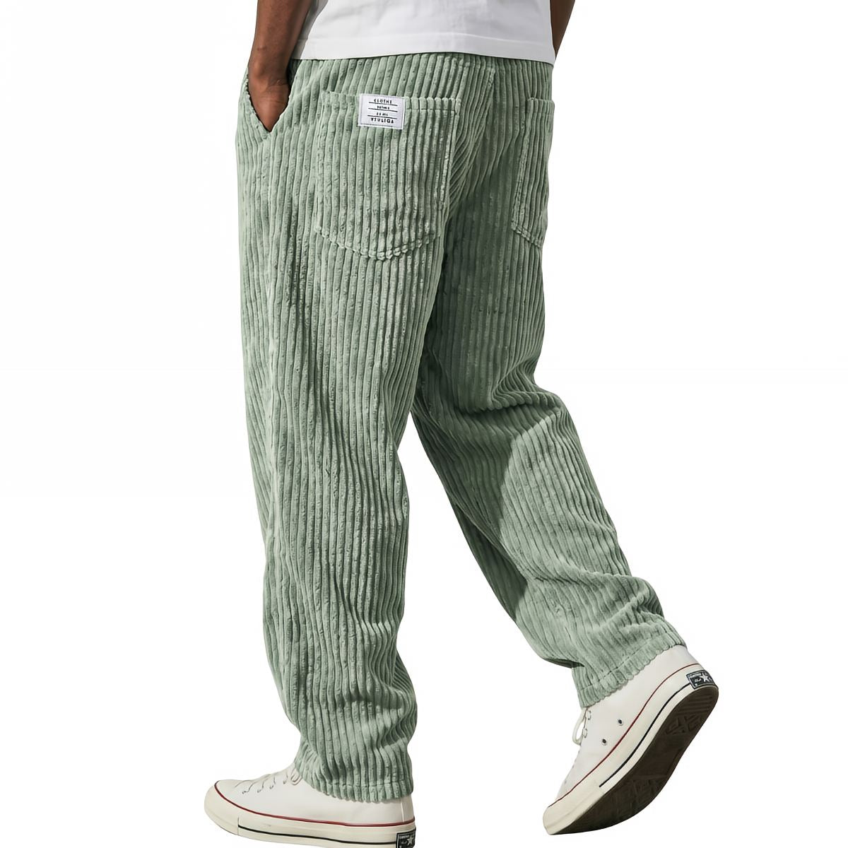 Pantalon en velours côtelé - Vert clair