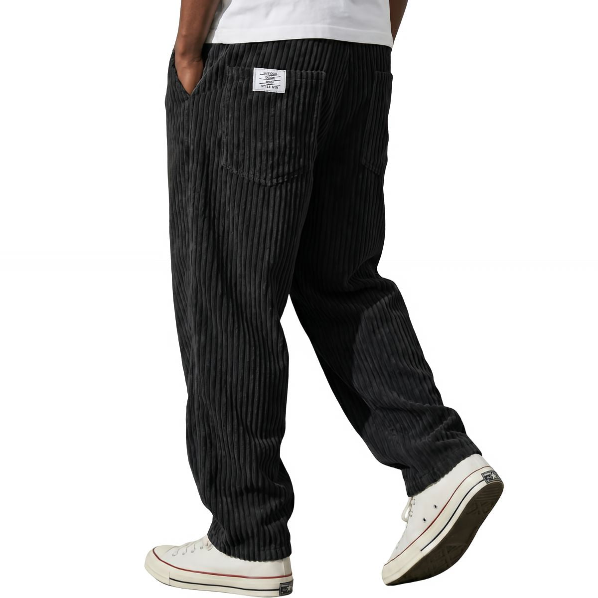 Pantalon en velours côtelé - Noir