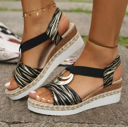 Sandalias cómodas y ergonómicas con tacón de plataforma