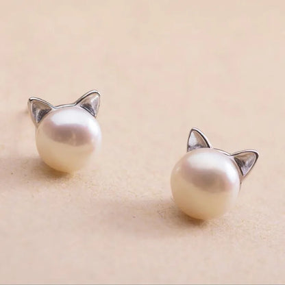 Magnifique collier de chats et de perles avec boucles d'oreilles et bague gratuites