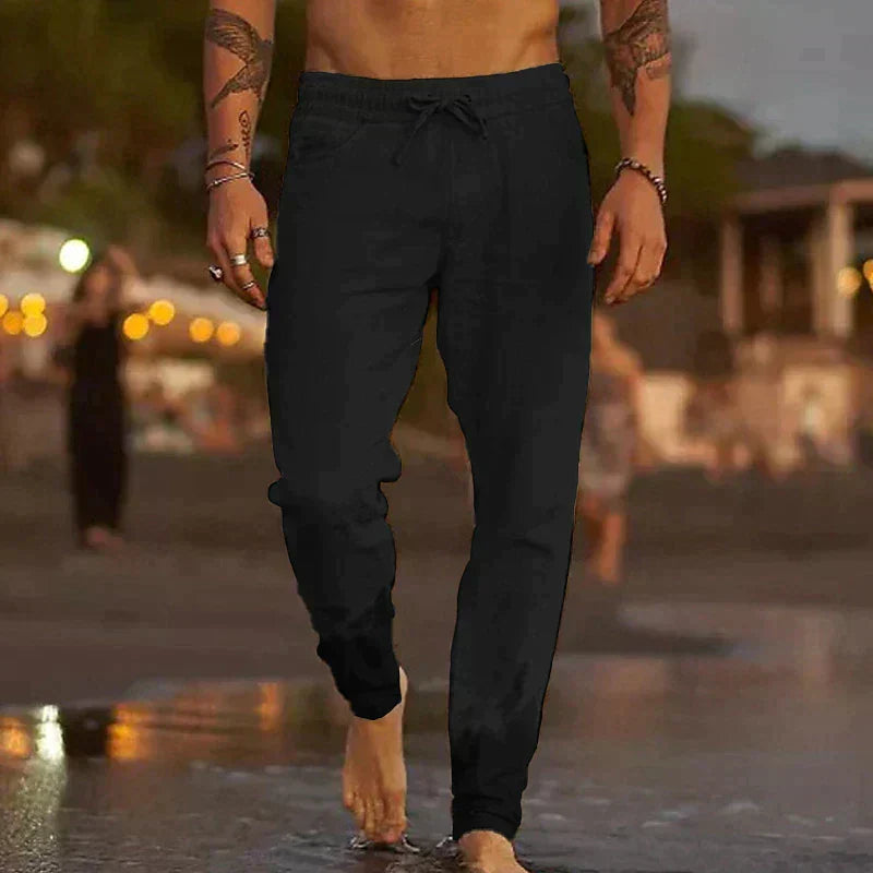 PANTALONS DE PLAGE EN LIN