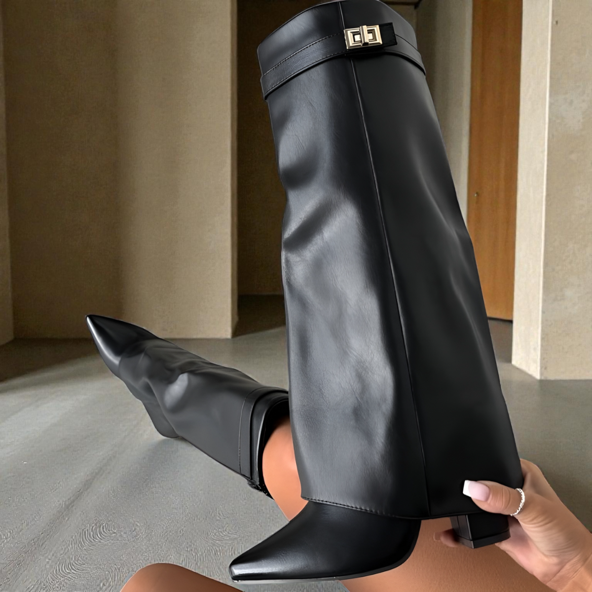 LUNA™ | Bottes en Cuir à Tige Haute
