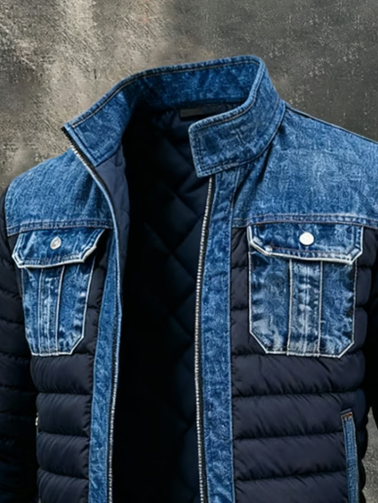 Lucien | Veste Hybride en Denim Matelassé