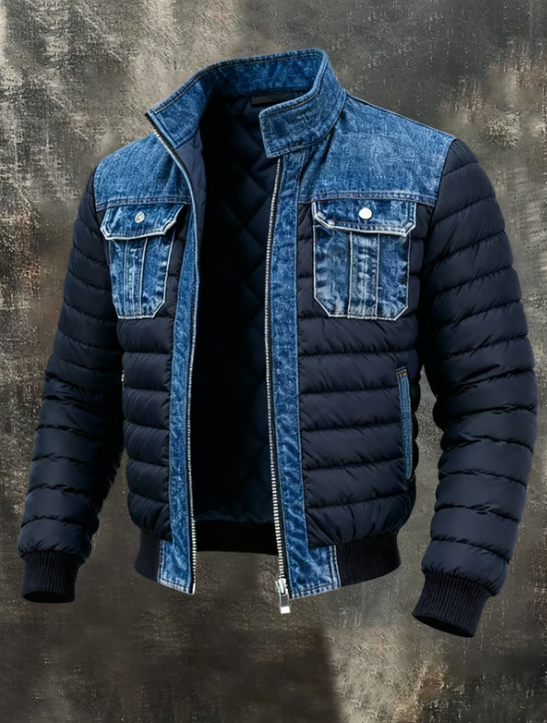 Lucien | Veste Hybride en Denim Matelassé