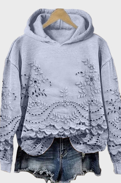 Sweat capuche dentelle