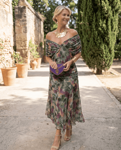 Robe maxi élégante pour soirée avec décolleté en cœur