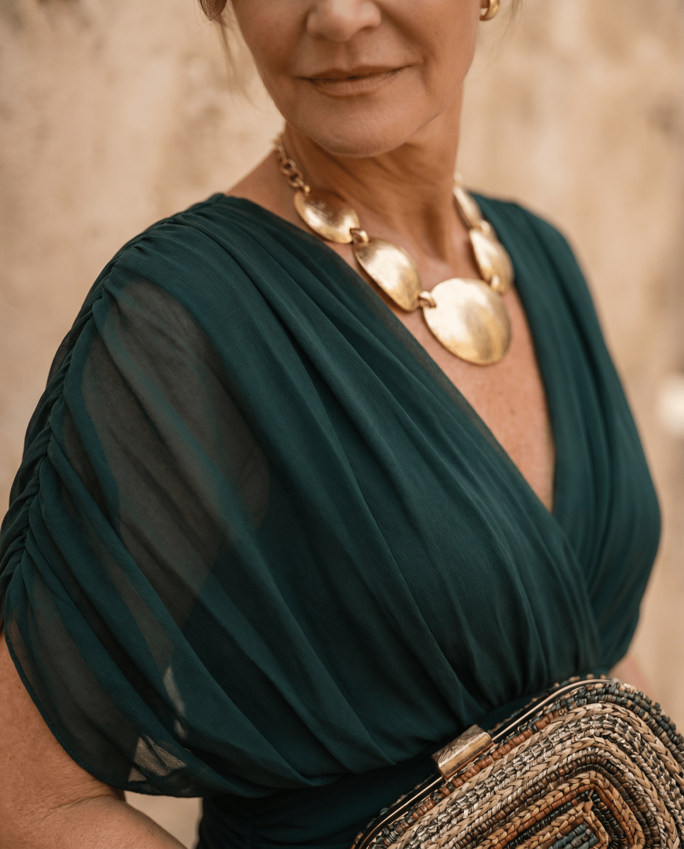 Robe maxi élégante pour soirée avec décolleté en cœur