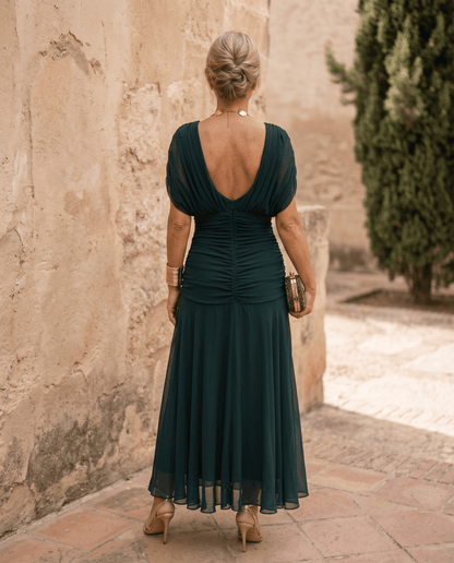 Robe maxi élégante pour soirée avec décolleté en cœur