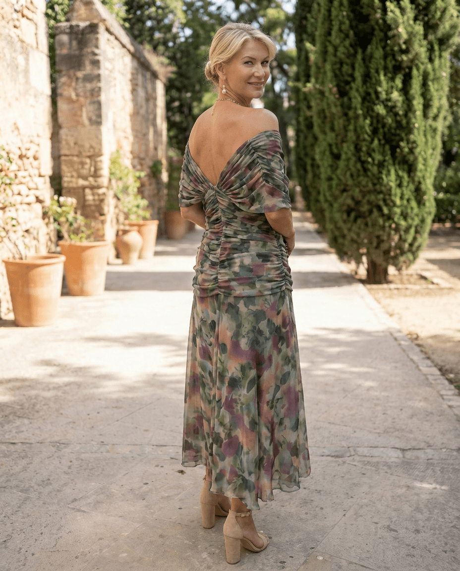 Robe maxi élégante pour soirée avec décolleté en cœur