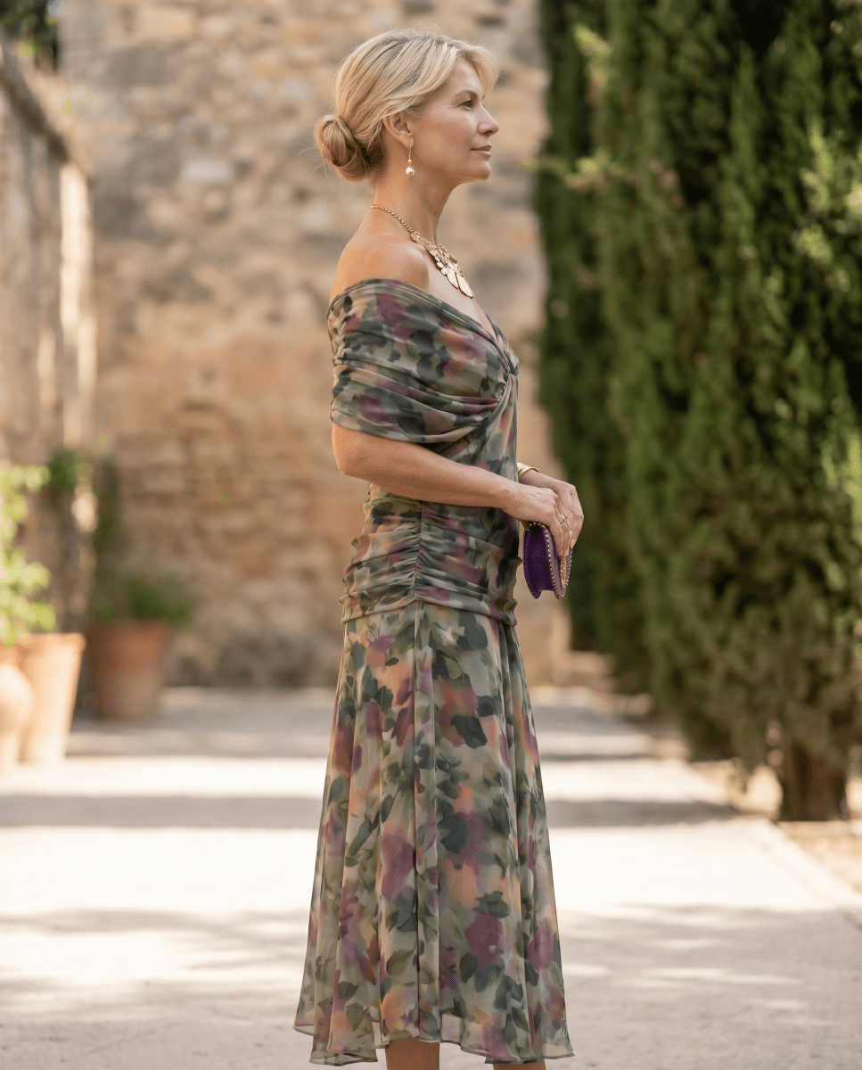 Robe maxi élégante pour soirée avec décolleté en cœur
