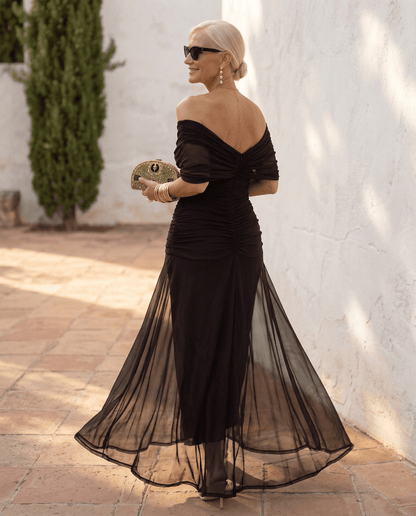 Robe maxi élégante pour soirée avec décolleté en cœur