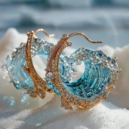 Boucles d'oreilles avec l'esprit de la mer