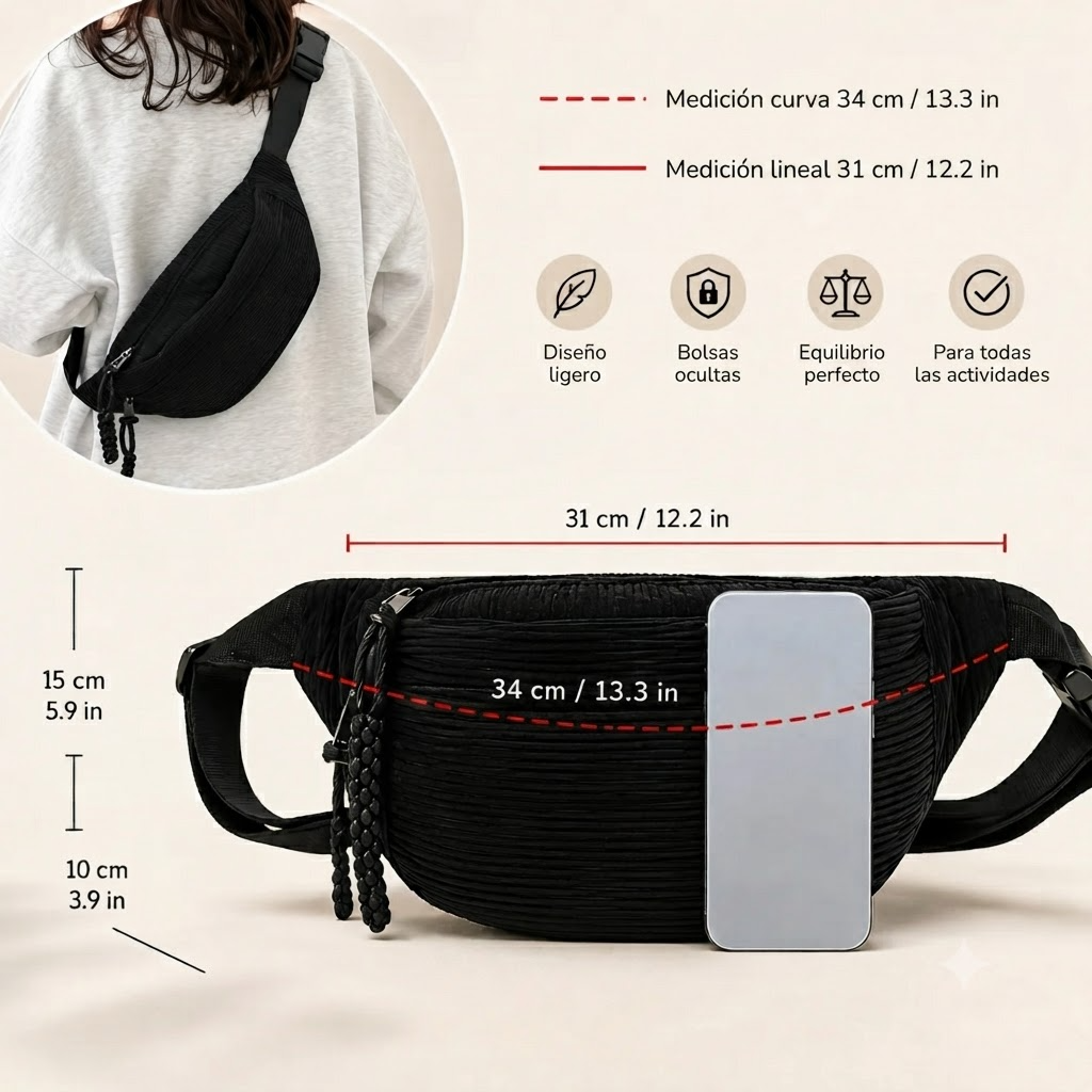 PETRA | Bolso de Hombro de Terciopelo Acanalado