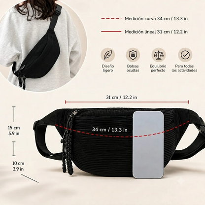 PETRA | Bolso de Hombro de Terciopelo Acanalado