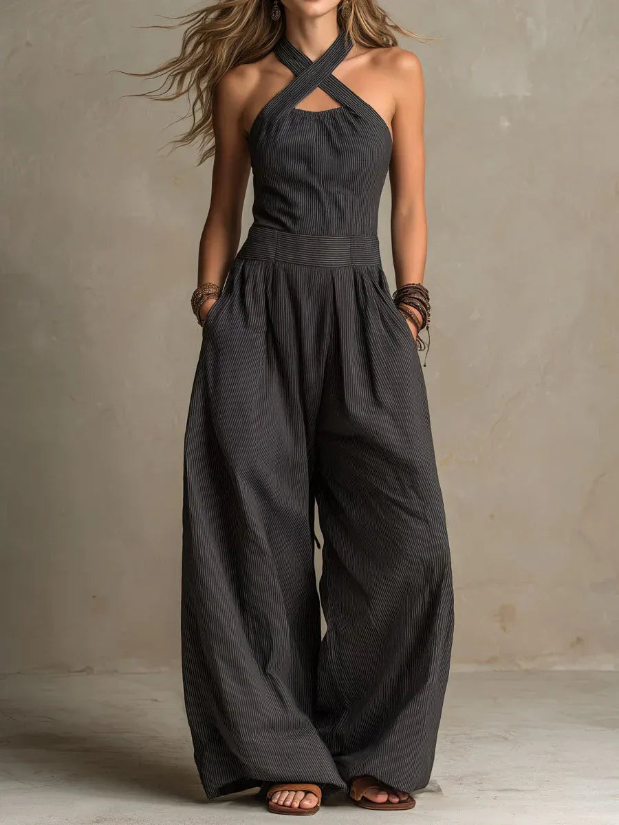 MARTA | Conjunto de lino y algodón con un elegante escote cruzado