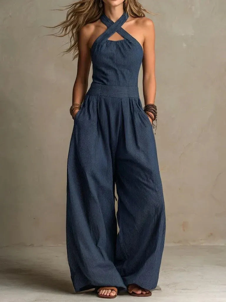 MARTA | Conjunto de lino y algodón con un elegante escote cruzado
