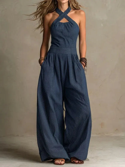 MARTA | Conjunto de lino y algodón con un elegante escote cruzado