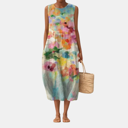 CARLA | Vestido midi mulicolor elegante
