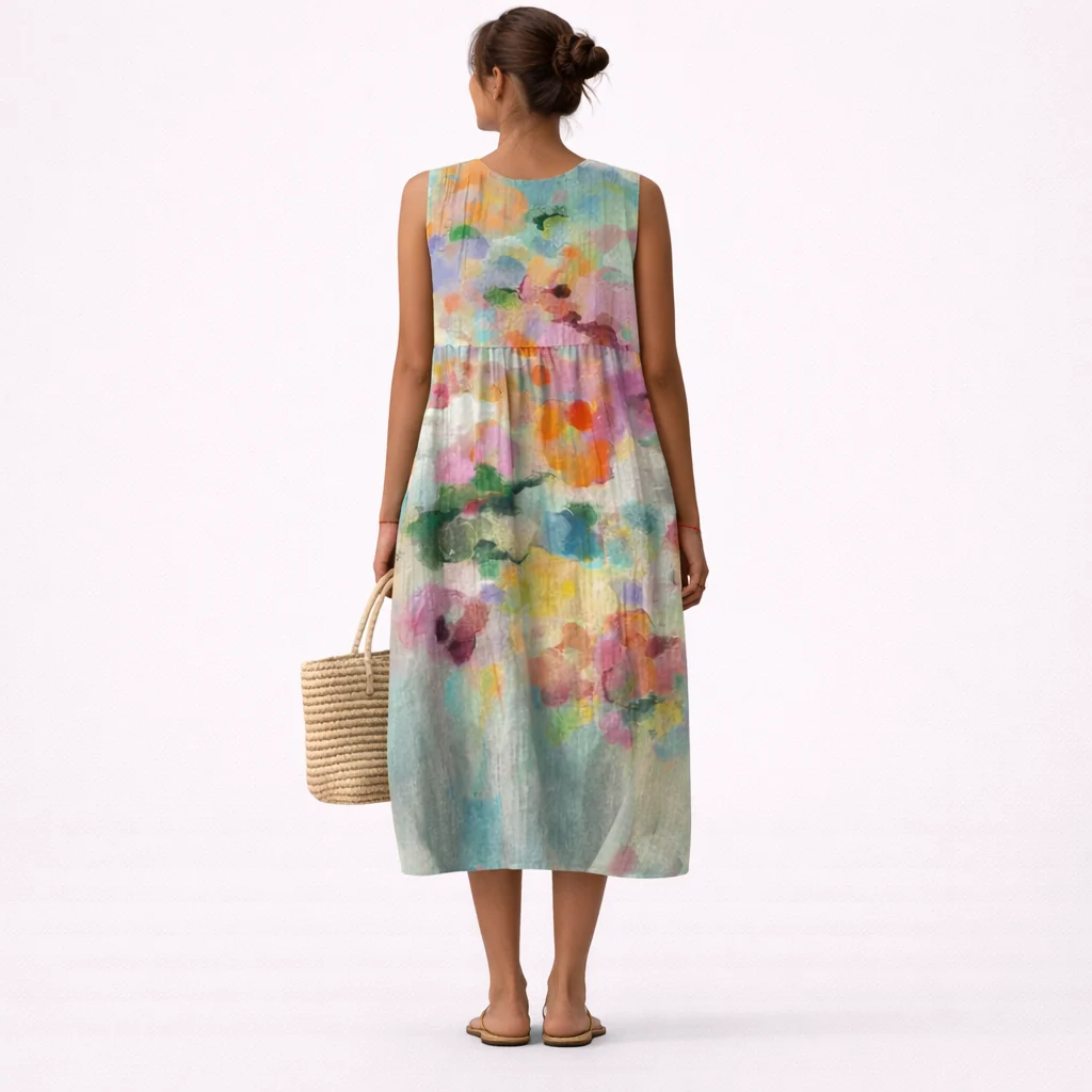 CARLA | Vestido midi mulicolor elegante