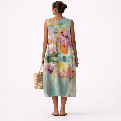 CARLA | Vestido midi mulicolor elegante