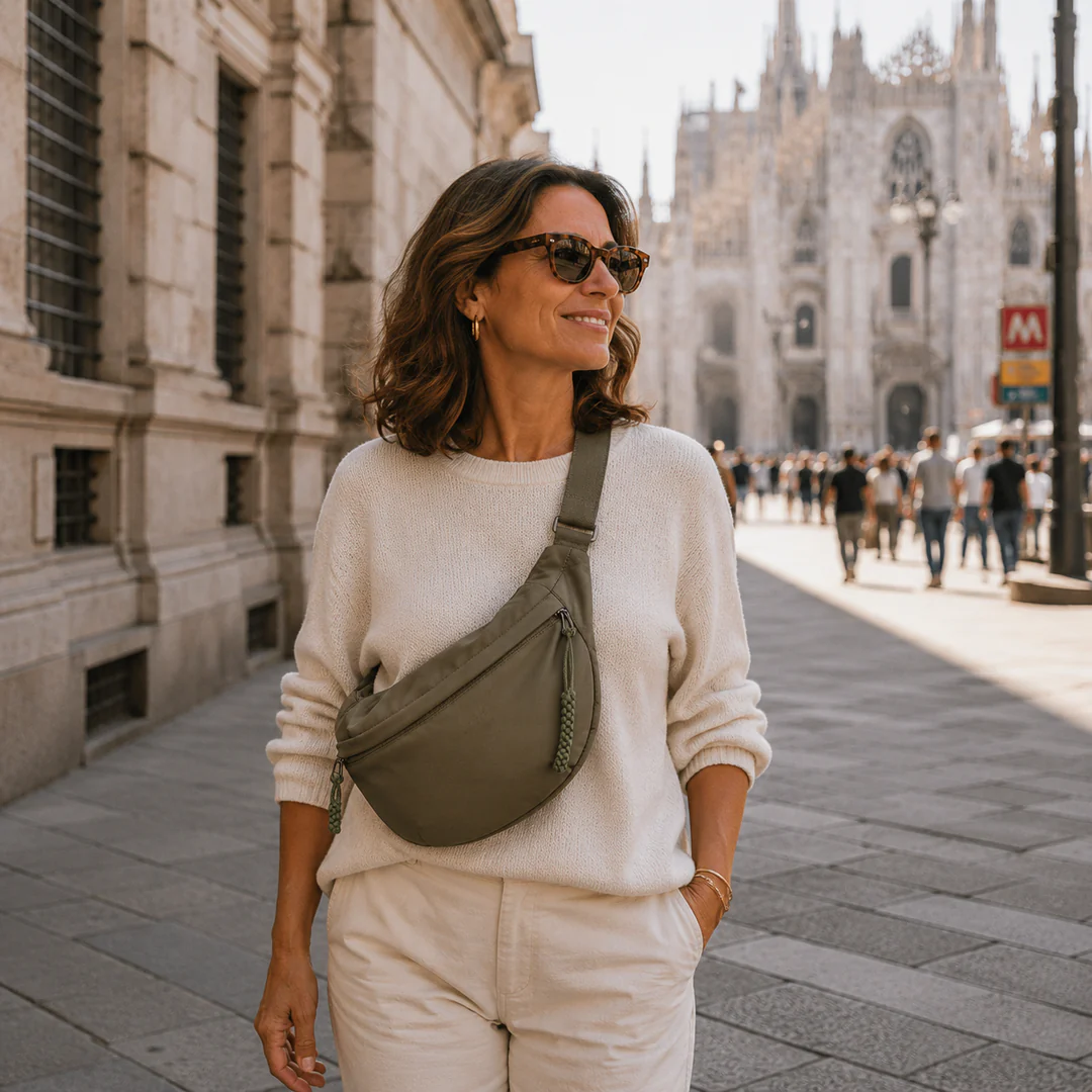 CARMEN | Bolso de Hombro Verde Oliva