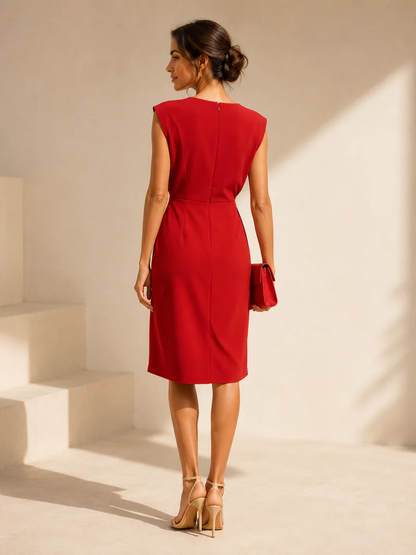 CARLA | Vestido Midi Drapeado