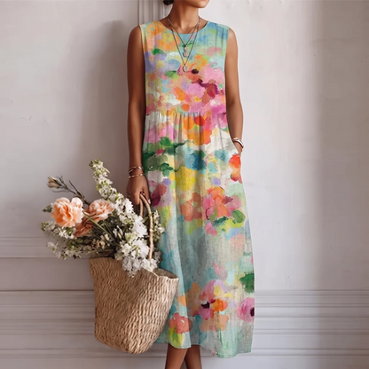 CARLA | Vestido midi mulicolor elegante