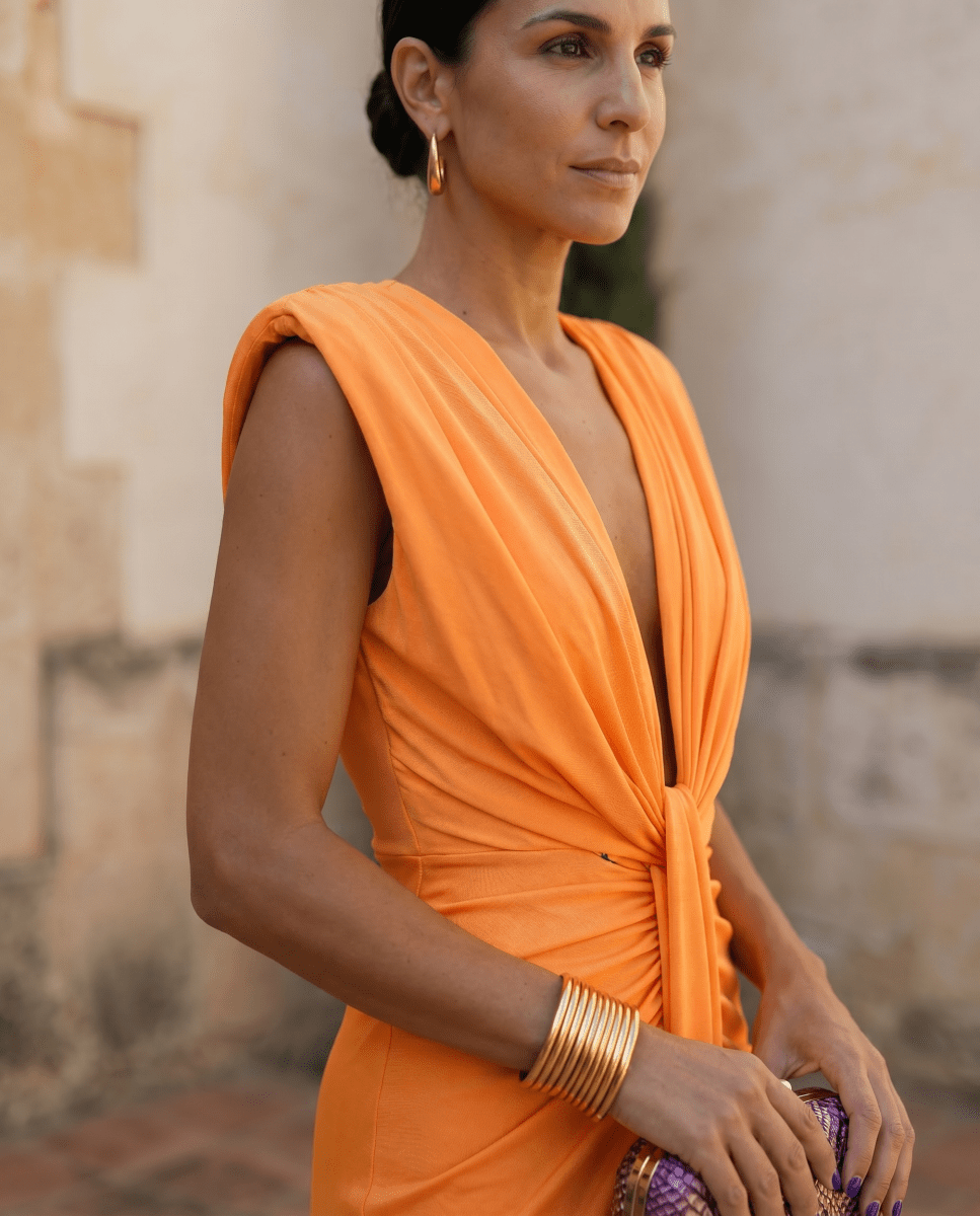 Selena | Robe drapée ardente