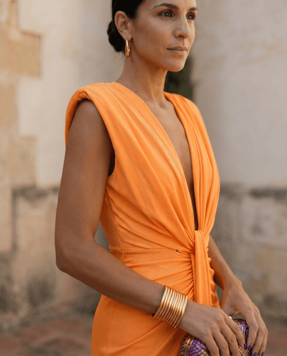 Selena | Robe drapée ardente