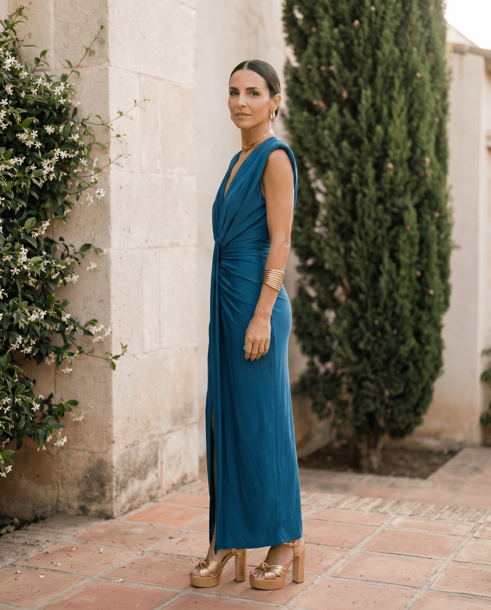 Selena | Robe drapée ardente