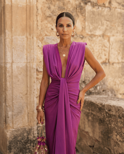 Selena | Robe drapée ardente