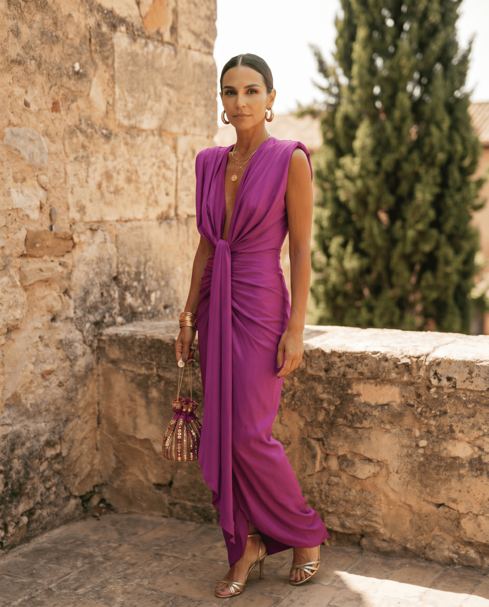 Selena | Robe drapée ardente