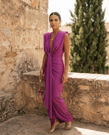 Selena | Robe drapée ardente