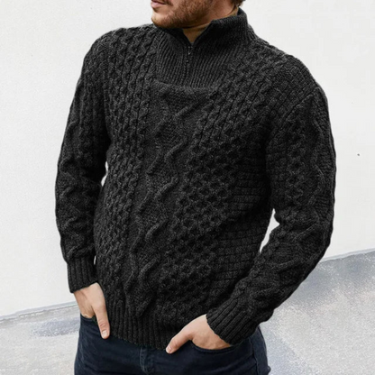 Quinn | Pull à col roulé zippé en maille pour homme