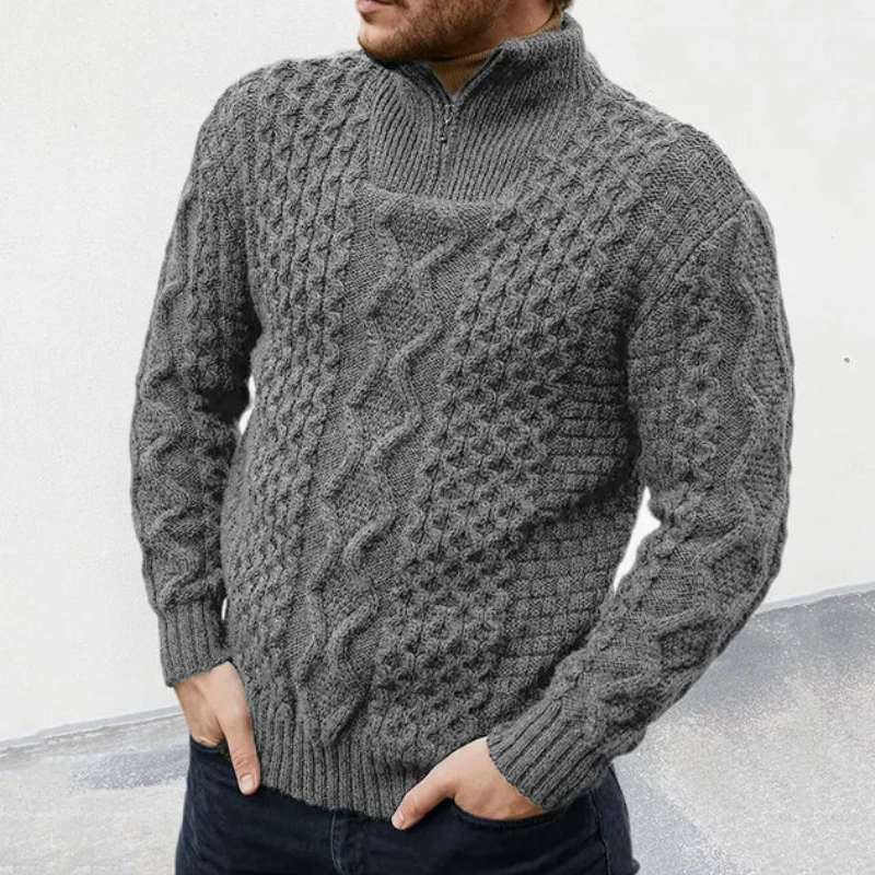 Quinn | Pull à col roulé zippé en maille pour homme