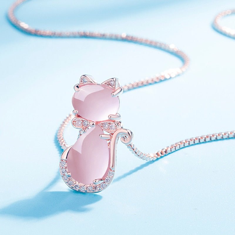 Collier en pierres roses ombragées avec zirconia