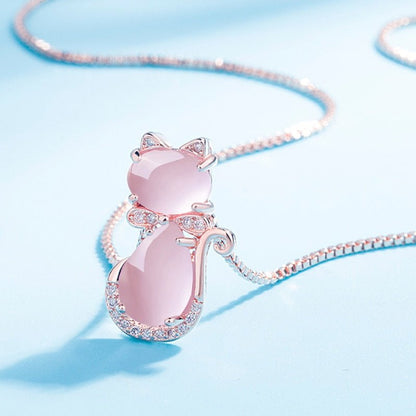 Collier en pierres roses ombragées avec zirconia