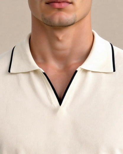 POLO SUR MESURE EN PIQUÉ AVEC DÉTAILS CONTRASTANTS